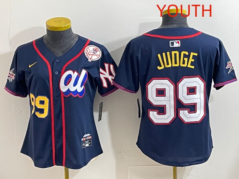 Youth 2025 New York Yankees #99 Judge dark Blue All star Nike MLB Jersey style 0016->youth mlb jersey->Youth Jersey